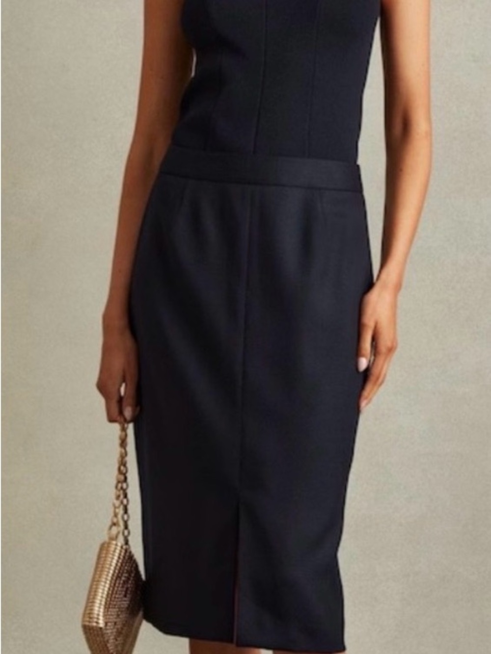 Reiss Navy Blue Pencil Skirt - Size 10 NWT
